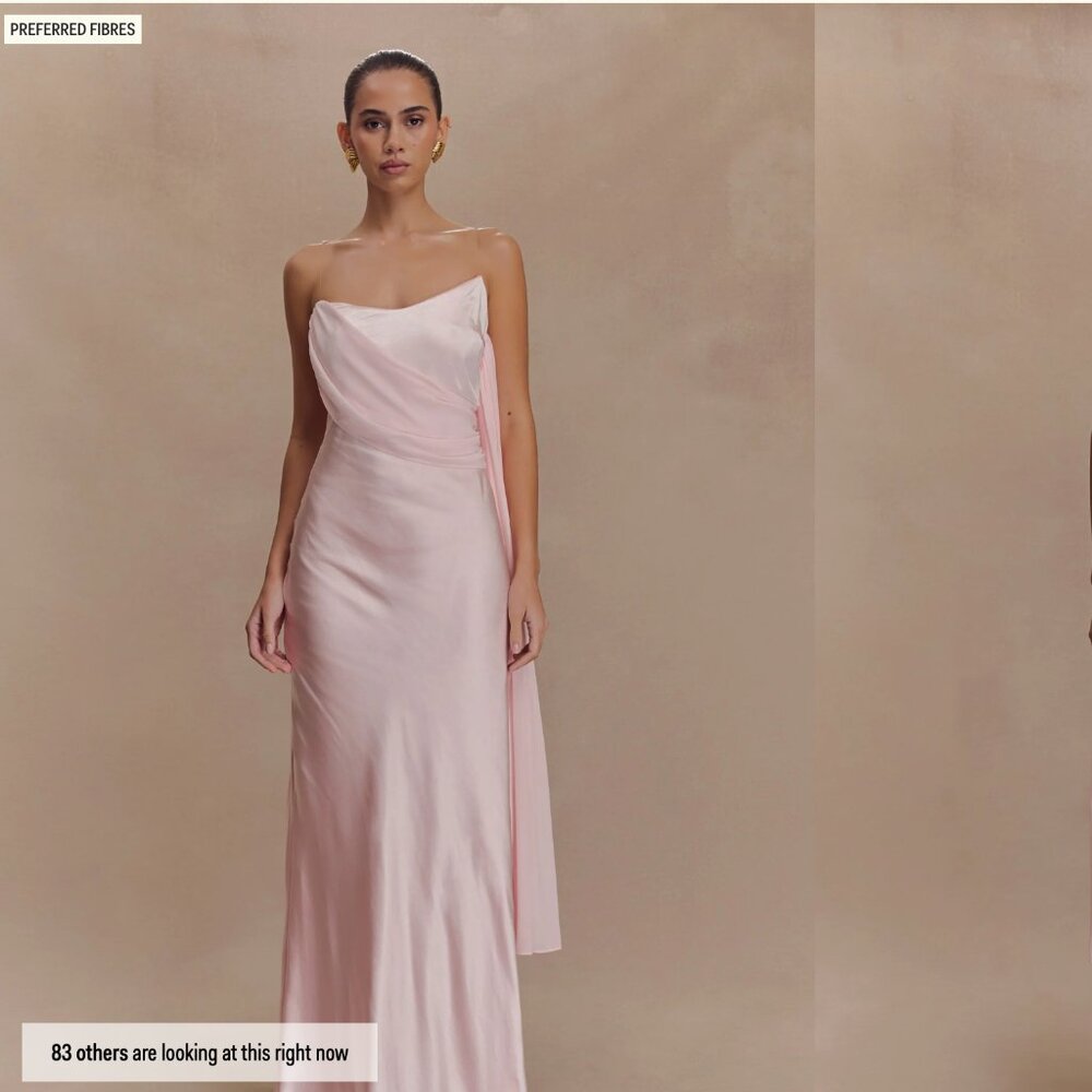Carah Satin And Chiffon Maxi Dress - Pale Pink